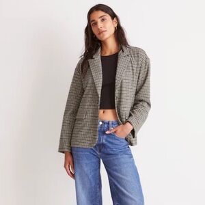 Madewell Oversized Knit Blazer in Houndstooth